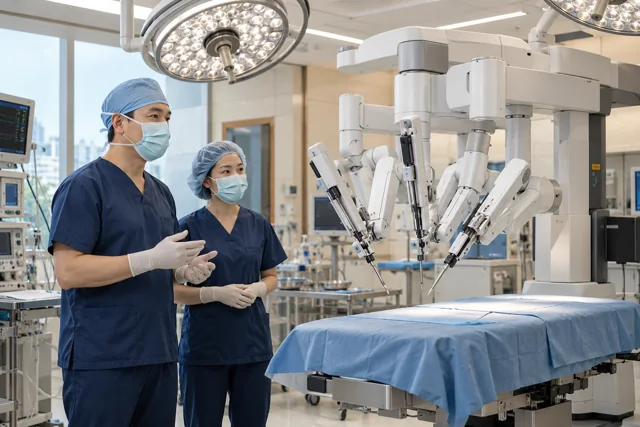 Illustrative scene of general, colorectal and abdominal surgery