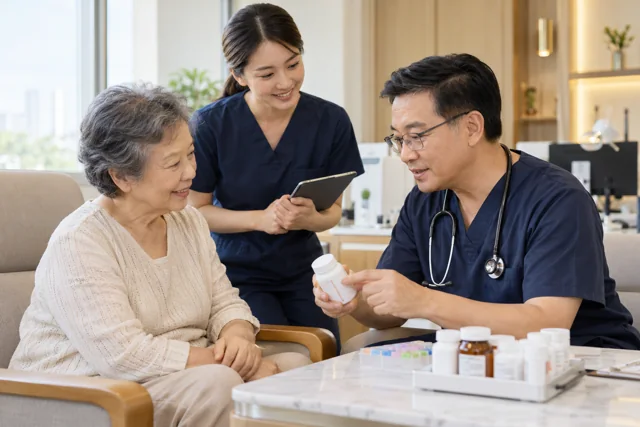 Illustrative scene of geriatric and long-term care