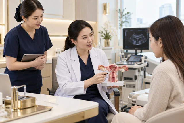 Illustrative scene of gynaecology and pelvic health