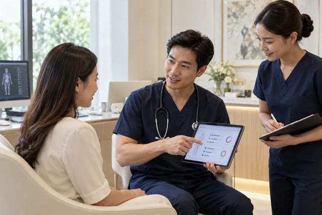 Illustrative scene of health checks and preventive care