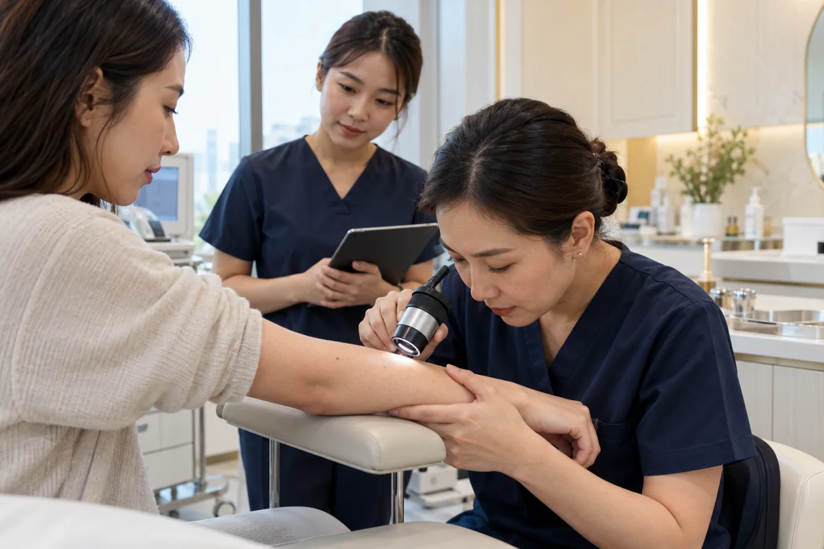 Illustrative scene of Thai clinical care for medical dermatology