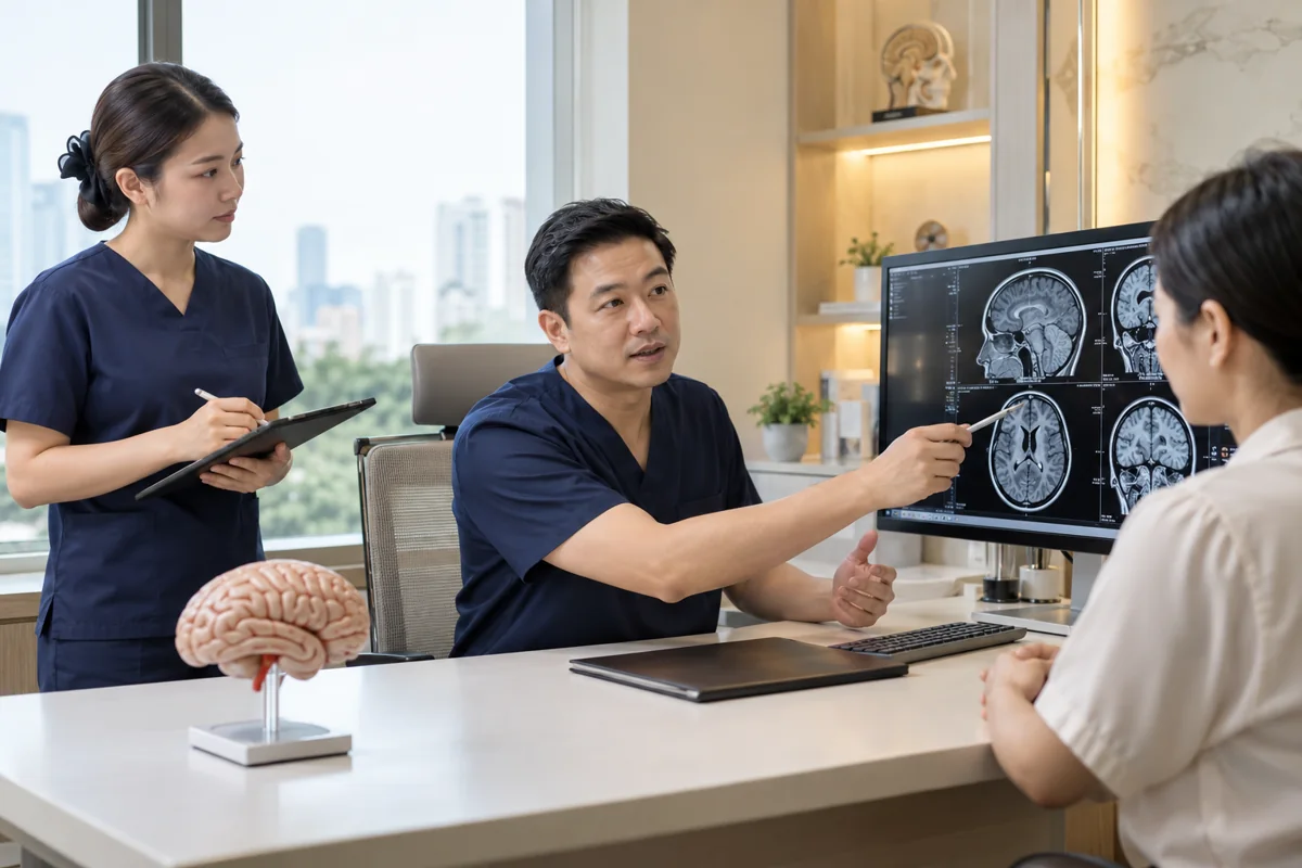 Illustrative scene of Thai clinical care for neurology