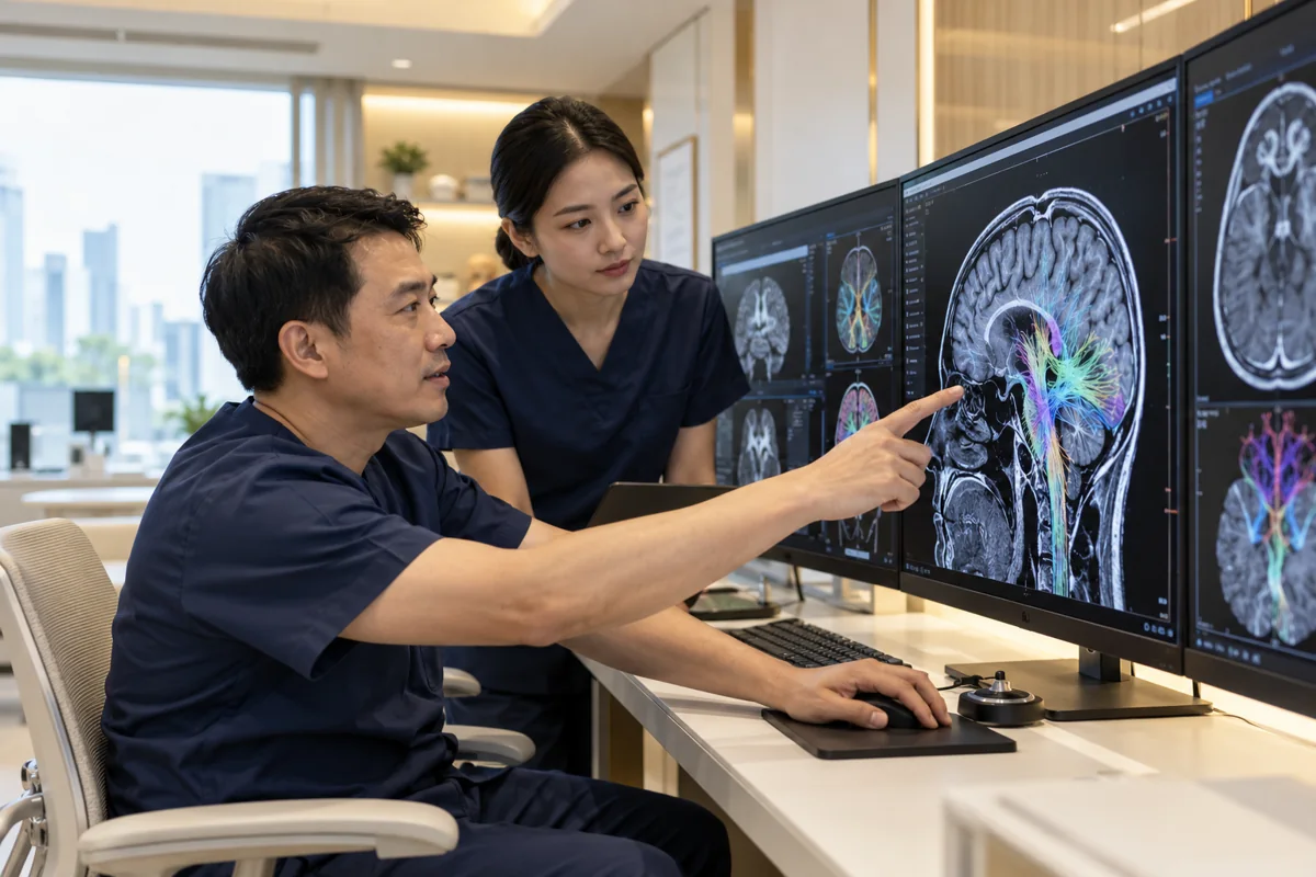 Illustrative scene of Thai clinical care for neurosurgery and advanced neurological care