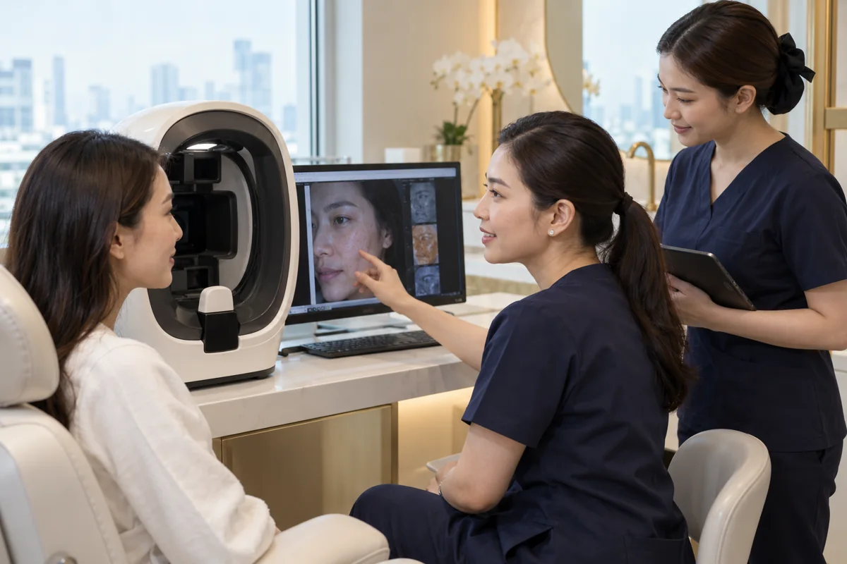 Illustrative scene of Thai clinical care for non-surgical aesthetic treatments