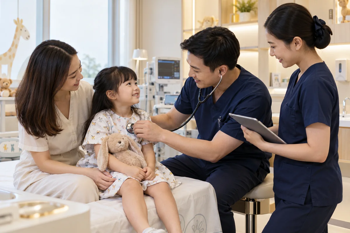 Illustrative scene of Thai clinical care for paediatric and adolescent care