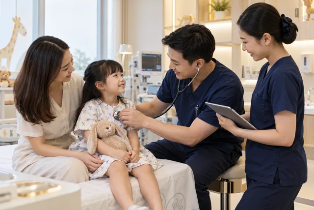 Illustrative scene of paediatric and adolescent care