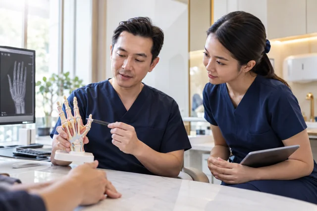Illustrative scene of reconstructive and corrective surgery